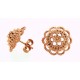 Orecchini argento dorato rosa traforato art. 03100